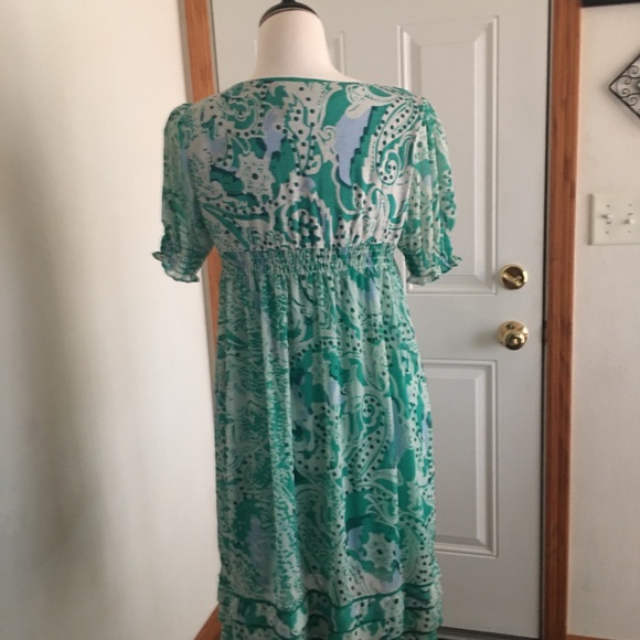 ICE Green and White Dress(10) Modern Jane Austen! - Picture 3 of 13